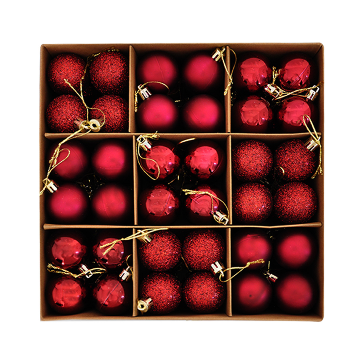 Yılbaşı Ağaç Süsleme Seti 72 Parça -Bordo- Yılbaşı Ağaç Süsleme Seti 72 Parça -Bordo-