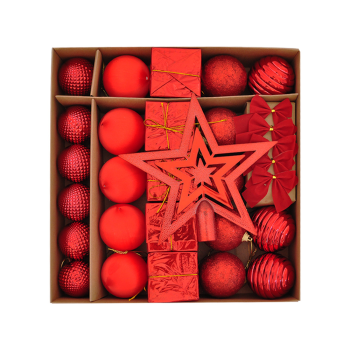 Yılbaşı Ağaç Süsleme Seti 29 Parça -Kırmızı- Yılbaşı Ağaç Süsleme Seti 29 Parça -Kırmızı-