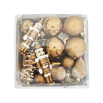 Yılbaşı Ağaç Süsleme Seti 24 Parça -Altın- Yılbaşı Ağaç Süsleme Seti 24 Parça -Altın-