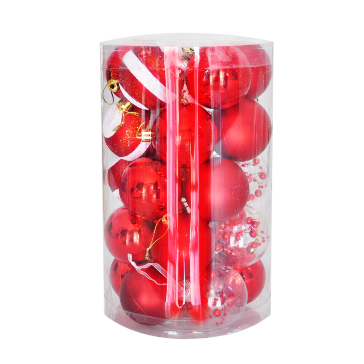 Yılbaşı Ağaç Süsleme Seti 25 Parça -Kırmızı-