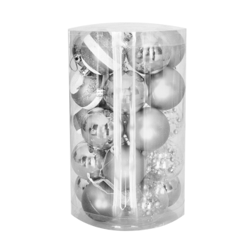 Yılbaşı Ağaç Süsleme Seti 25 Parça -Gümüş- Yılbaşı Ağaç Süsleme Seti 25 Parça -Gümüş-