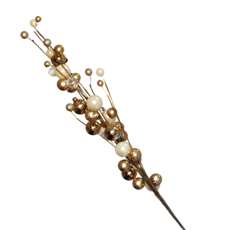 Yılbaşı Dekor Obje -Altın Süslü Dal- Yılbaşı Dekor Obje -Altın Süslü Dal-