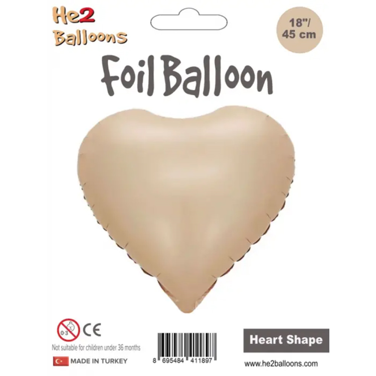 18 Kalp Folyo Balon -Karamel- 18 Kalp Folyo Balon -Karamel-
