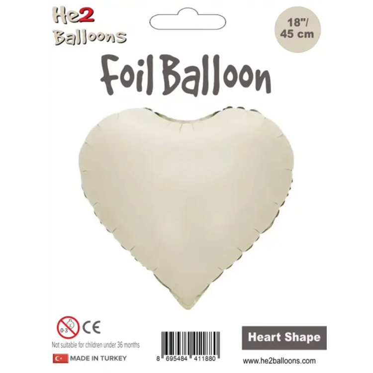 18 Kalp Folyo Balon -Krem- 18 Kalp Folyo Balon -Krem-