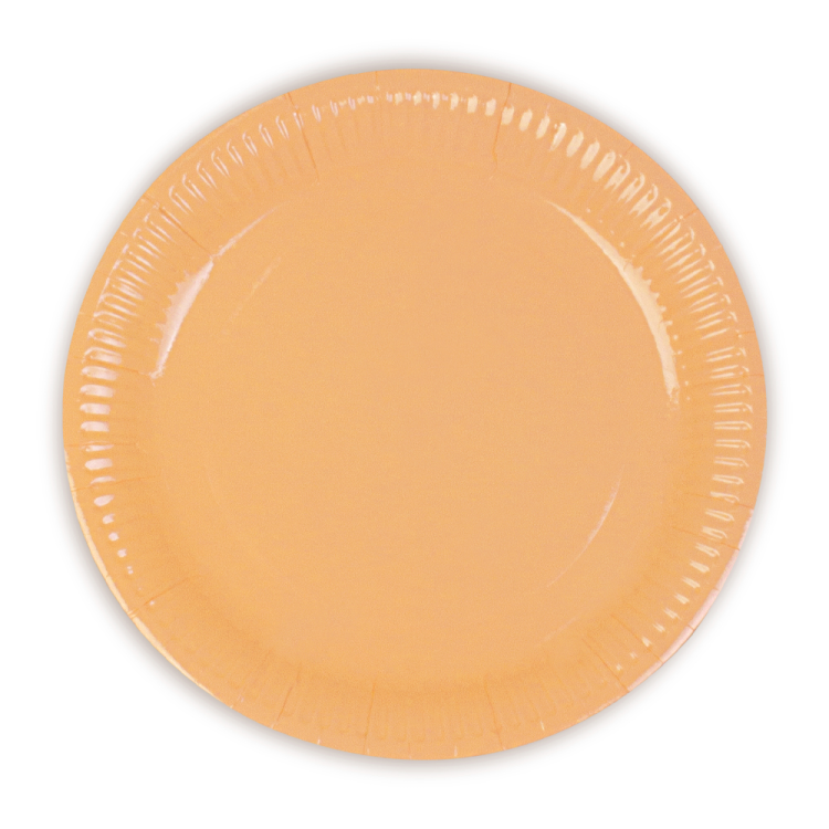 Karton Tabak 23cm 8li -Makaron Turuncu-