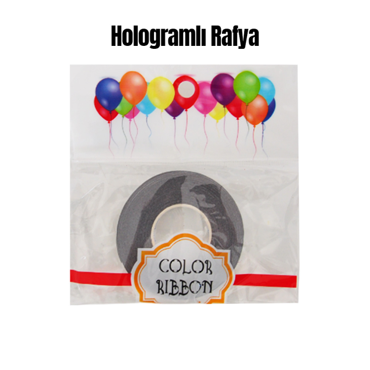 Hologramlı Rafya 8mm 20 Metre -Gümüş-