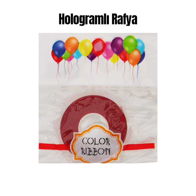 Hologramlı Rafya 8mm 20 Metre -Kırmızı- Hologramlı Rafya 8mm 20 Metre -Kırmızı-