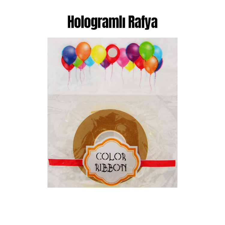 Hologramlı Rafya 8mm 20 Metre -Altın-