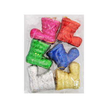 Yılbaşı Ağaç Süsü Simli Çizme 6lı Yılbaşı Ağaç Süsü Simli Çizme 6lı