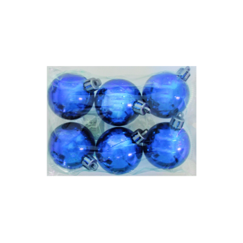 Ağaç Süsleme Topları 6'lı - 4cm -Mavi- Ağaç Süsleme Topları 6'lı - 4cm -Mavi-
