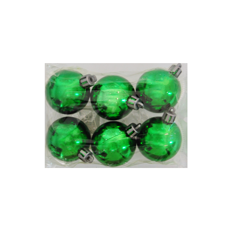 Ağaç Süsleme Topları 6lı - 4cm -Yeşil- Ağaç Süsleme Topları 6lı - 4cm -Yeşil-