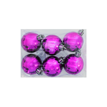 Ağaç Süsleme Topları 6'lı - 4cm -Fuşya- Ağaç Süsleme Topları 6'lı - 4cm -Fuşya-