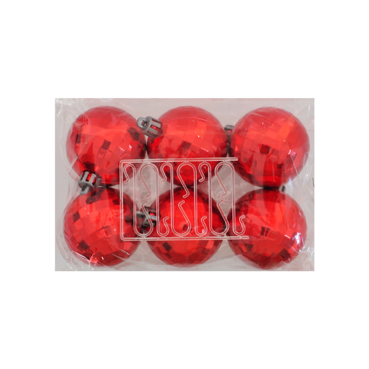 Ağaç Süsleme Topları 6lı - 5cm -Kırmızı Disko- Ağaç Süsleme Topları 6lı - 5cm -Kırmızı Disko-