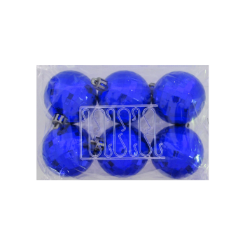 Ağaç Süsleme Topları 6'lı - 5cm -Mavi Disko- Ağaç Süsleme Topları 6'lı - 5cm -Mavi Disko-
