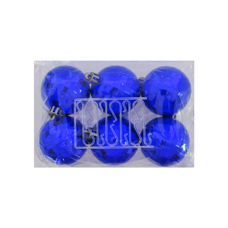 Ağaç Süsleme Topları 6lı - 5cm -Mavi Disko- Ağaç Süsleme Topları 6lı - 5cm -Mavi Disko-