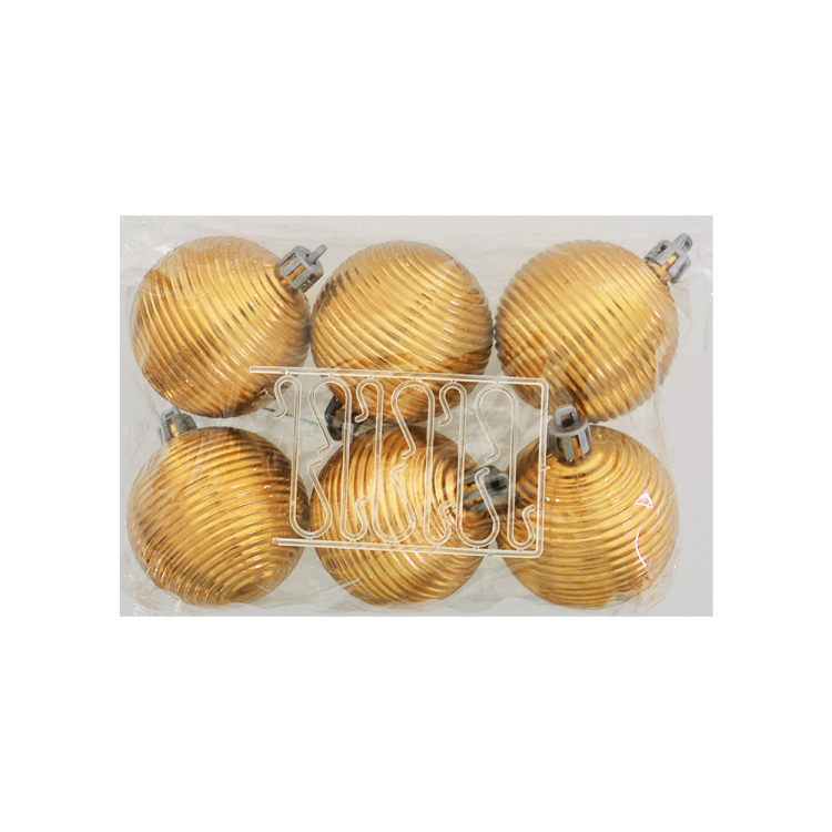 Ağaç Süsleme Topları 6lı - 5cm -Şampanya Hasır-