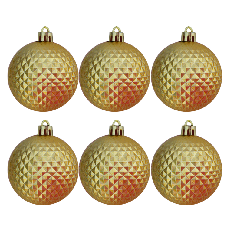 6cm Ağaç Süsleme Topu 6lı -Mat Altın- 6cm Ağaç Süsleme Topu 6lı -Mat Altın-