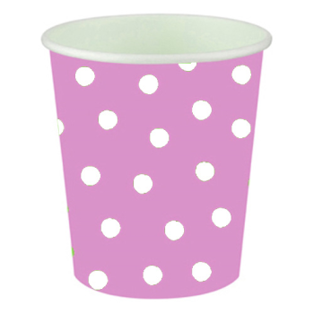 Karton Bardak BRDK010 8li -Puantiye Açık Pembe- Karton Bardak BRDK010 8li -Puantiye Açık Pembe-