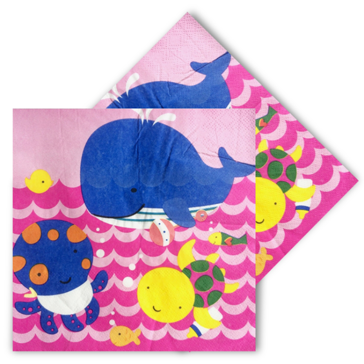 Peçete PCT008 20li -Mutlu Balıklar Pembe-