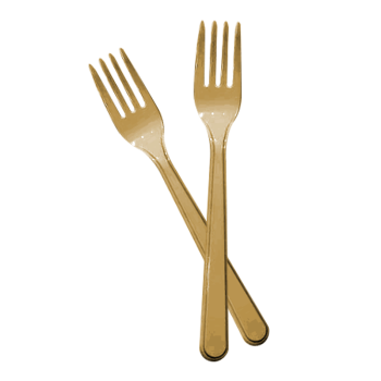Tek Kullanımlık Plastik Çatal 24lü -Altın- Tek Kullanımlık Plastik Çatal 24lü -Altın-