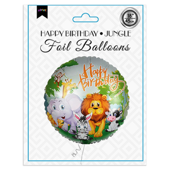 18" Folyo Balon - Happy Birthday -Jungle- 18" Folyo Balon - Happy Birthday -Jungle-