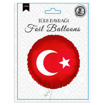 18" Folyo Balon - Türk Bayrağı- 18" Folyo Balon - Türk Bayrağı-