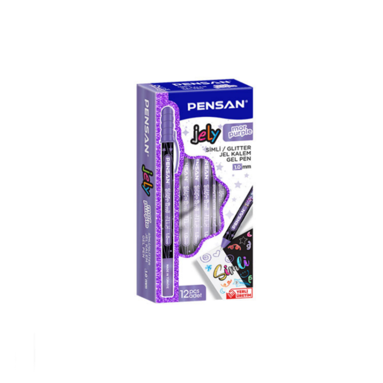 PENSAN 2800 MOR JELY GLİTTER SİMLİ JEL KALEM 12Lİ PENSAN 2800 MOR JELY GLİTTER SİMLİ JEL KALEM 12Lİ