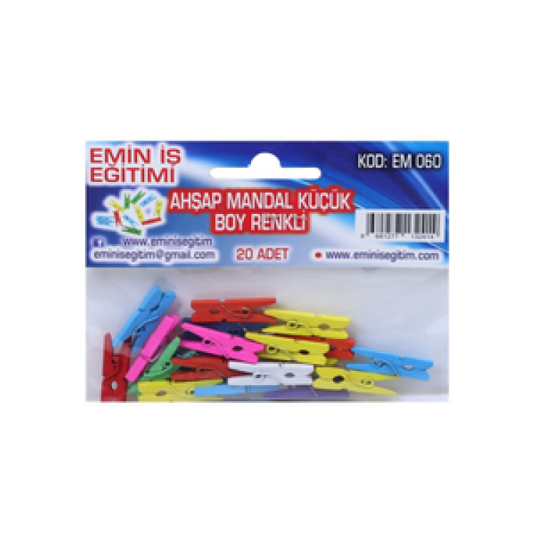 EMİN EM-060 RENKLİ 2,5 MM MİNİ MANDAL 25Lİ
