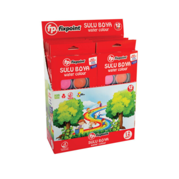 FİXPOİNT P-1756 12 RENK BÜYÜK SULU BOYA 12'Lİ