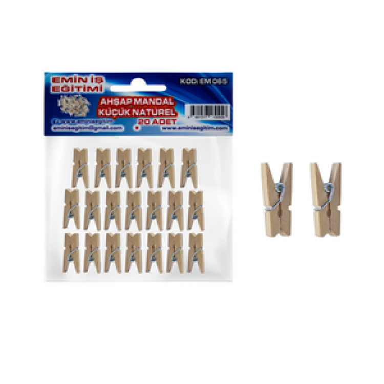 EMİN AHŞAP KÜÇÜK MANDAL 12Lİ