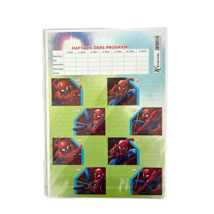 KESKİN SPİDER-MAN DERS PROG. ETİKET 3LÜ PK:50Lİ *400 ^