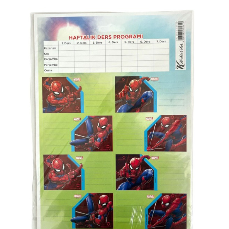 KESKİN SPİDER-MAN DERS PROG. ETİKET 3LÜ PK:50Lİ *400 ^