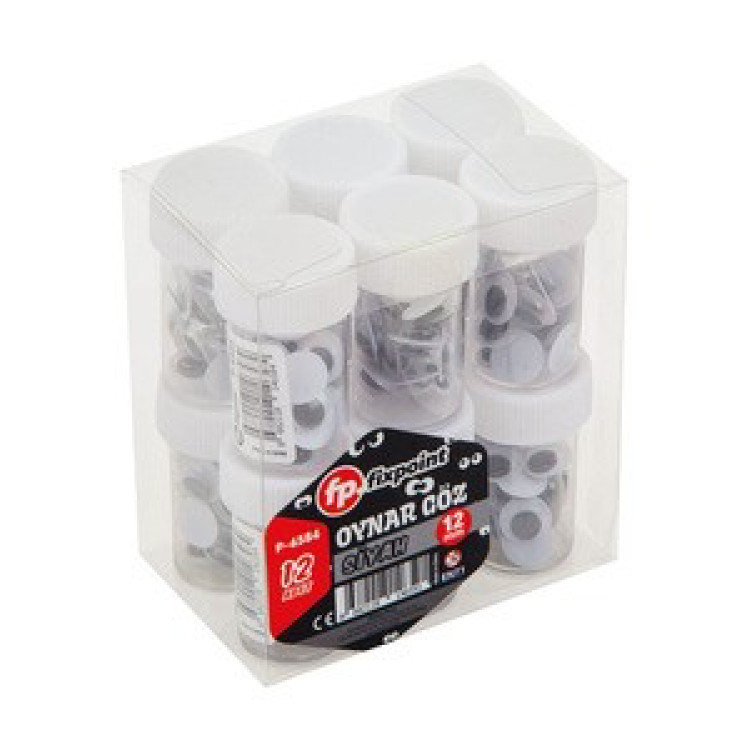 FİXPOİNT P-6584 OYNAR GÖZ SİYAH 12MM 12'Lİ