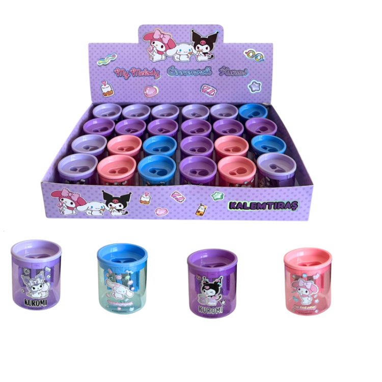 TMN 612320 ÇİFTBIÇAKLI KALEMTRAŞ KUROMİ &MYMELODY&CIN NAMOROL  24LÜ*960