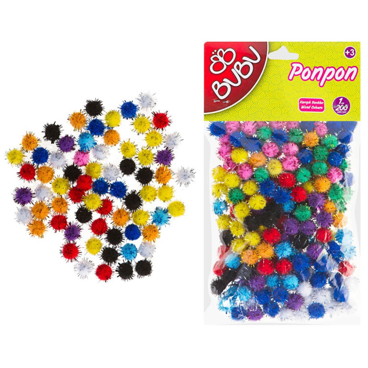 BUBU BU-BU00111 SİMLİ PONPON 1CM 24LÜ  200 ADET