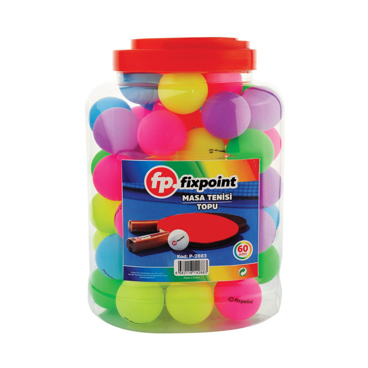 FİXPOİNT P-2883 PİNPON TOPU RENKLİ 60LI