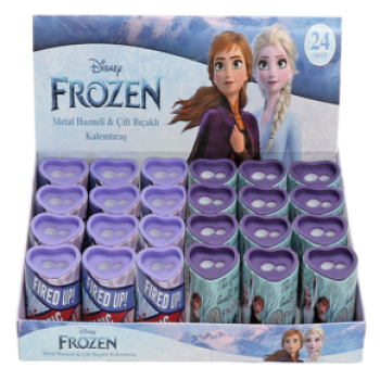 KAMP.OTTO.40436A FROZEN METAL HAZNELİ ÇİFT BIÇAKLI KALEMTRAŞ WONDER 24'LÜ ^*16