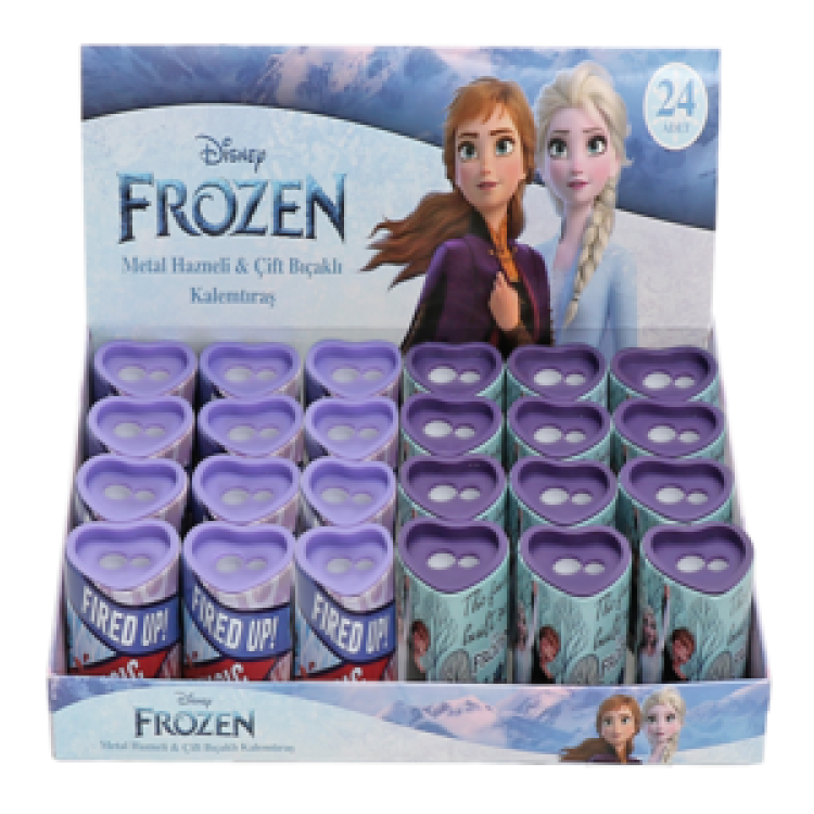 KAMP.OTTO.40436A FROZEN METAL HAZNELİ ÇİFT BIÇAKLI KALEMTRAŞ WONDER 24'LÜ ^*16