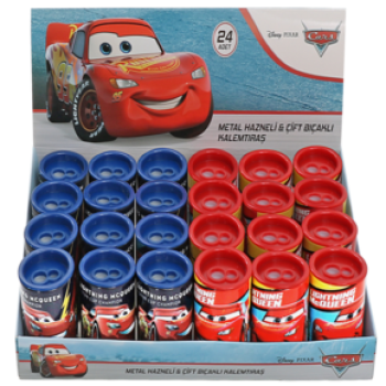 OTTO.40436E CARS METAL HAZNELİ ÇİFT BIÇAKLI KALEMTRAŞ 24'LÜ ^*384