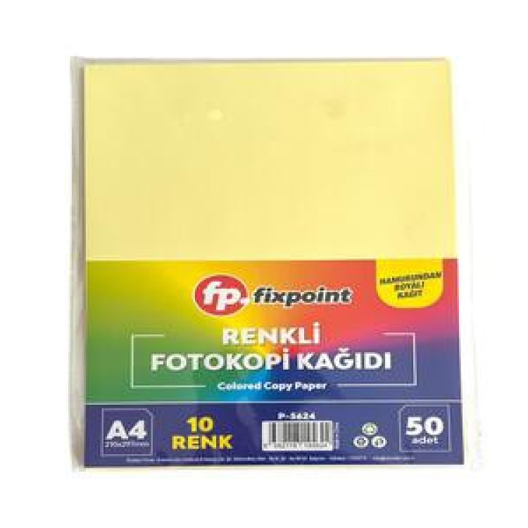 FİXPOİNT P-5624 RENKLİ A4 FOTOKOPİ KAĞIDI 50'Lİ*120