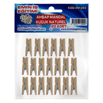 EMİN AHŞAP KÜÇÜK MANDAL 12'Lİ