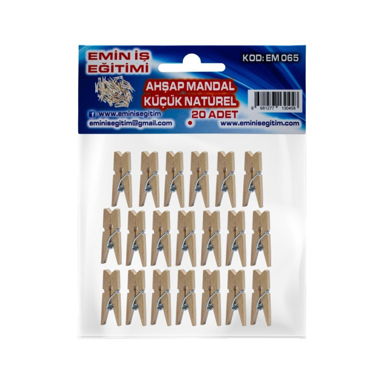 EMİN AHŞAP KÜÇÜK MANDAL 12Lİ