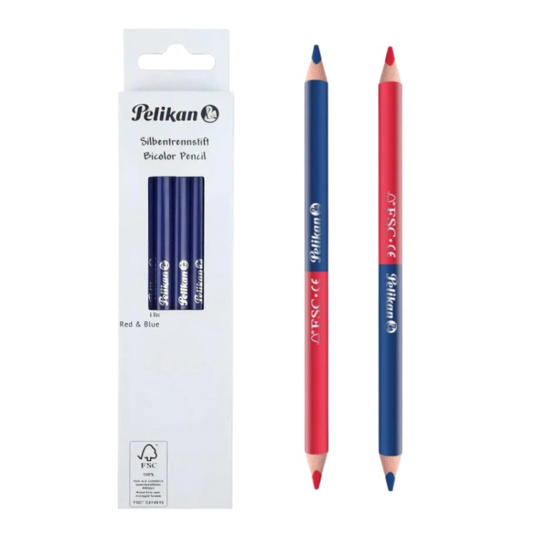 PELİKAN KIRMIZI-MAVİ 2 UÇLU JUMBO BAŞLIK KALEMİ 12'Lİ