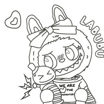 SİNGLE COLOR LABUBU- CAPY BARA ÇIKARTMALI BOYAMA KİTABI 20'Lİ*20