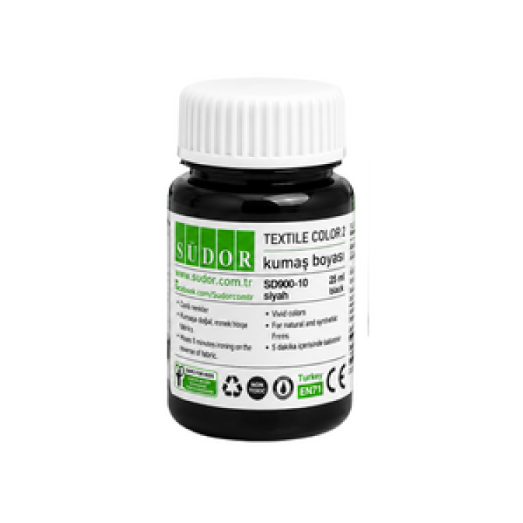 SÜDOR SD900-10 KUMAŞ BOYA 25 ML SİYAH 10'LU *24