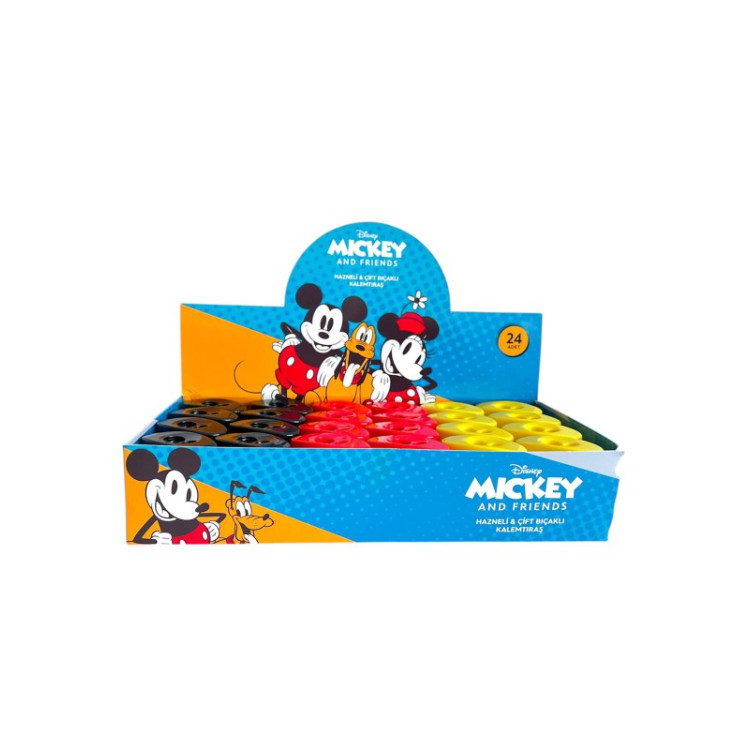 MINNIE&MICKEY HAZNELİ 40570B ÇİFT BIÇAKLI KALEMTRAŞ 24LÜ ^ *192 >