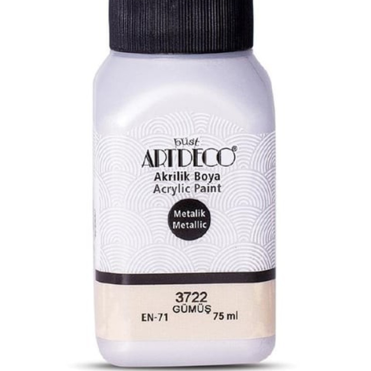 ARTDECO 3722 AKRİLİK BOYA 140ML GÜMÜŞ >