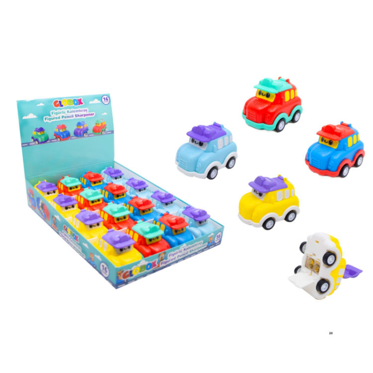 GLOBOX 3825 SİLGİ VE KALEMTIRAŞ SETİ 16LI(ARABA)