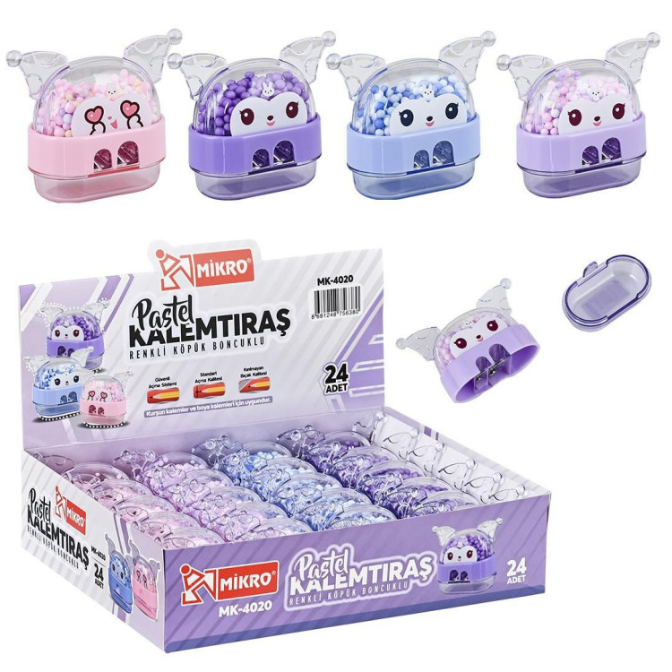 MİKRO MK-4020D BAT CAT  ÇİFT BIÇAKLI KALEMTIRAŞ 24LÜ