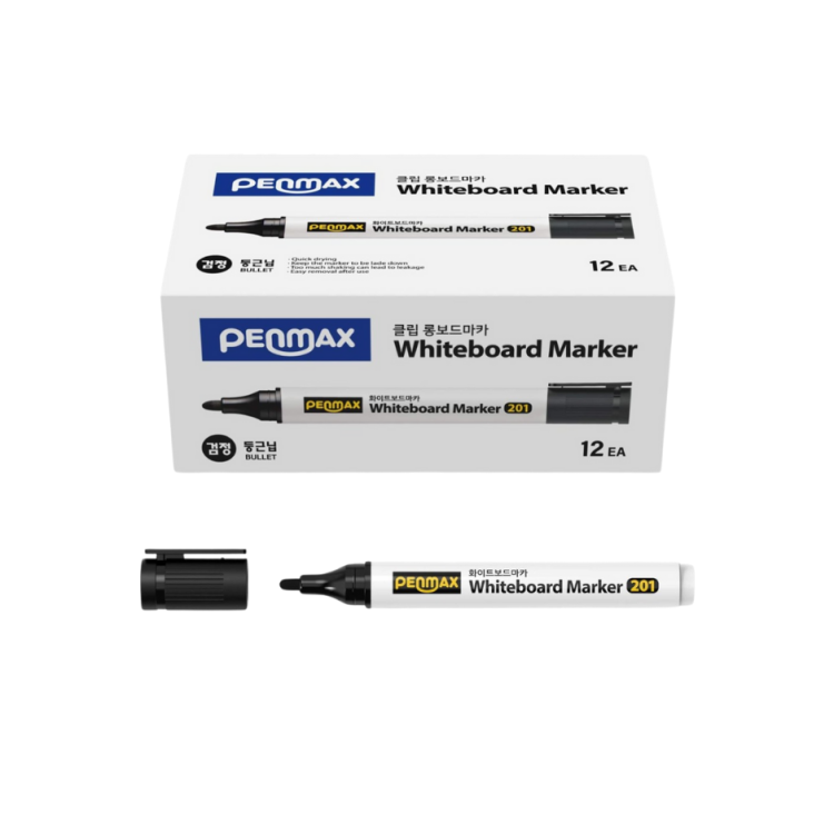 PENMAX WBM-208 BEYAZ TAHTA KALEMİ SİYAH 12Lİ